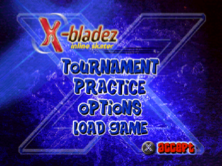 X-Bladez Inline Skater title screen for Playstation